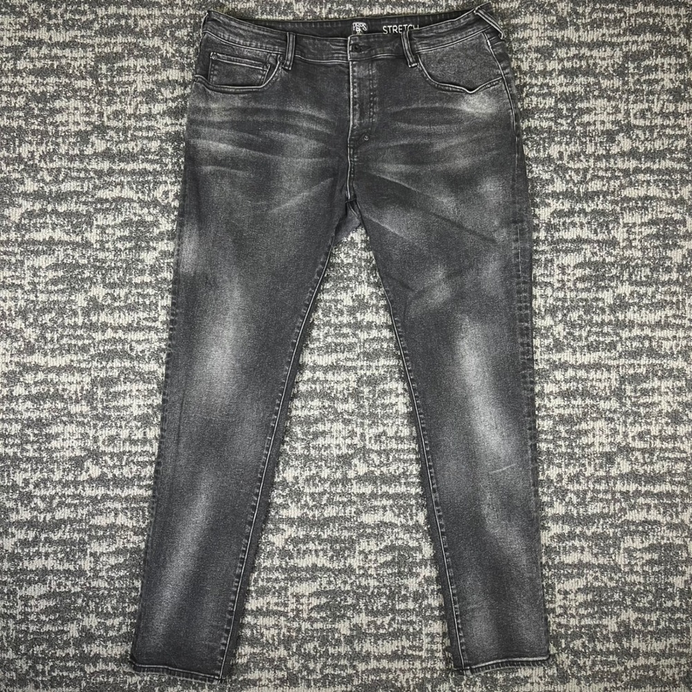Prps Jeans Mens 40 Black Acid Wash Stretch Slim Straight E86P81W Distressed